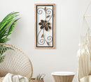 Pannello Legno Koman A 26x2,5x60 cm in Ferro e MDF Marrone e Nero      