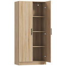 Mobile Cucina Multiuso Credenza Moderna 75x40x165 cm Ante a Chiusura Ammortizzata Color Legno  
