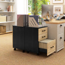 Cassettiera Ufficio con 3 Cassetti e Ruote 40x42x65 cm in Truciolato Rovere e Nero