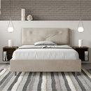 Letto Matrimoniale Francese Imbottito in Microfibra Appia Large Sabbia Varie Misure