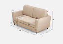 Divano 2 Posti 152x85x85 cm Yasel in Tessuto Beige