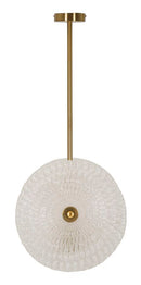 Lampadario Glass 35x18x80 cm in Vetro e Ferro Oro e Bianco      
