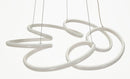 Lampadario LED Glovy Bianco Ø55x120 cm in Alluminio e Ferro e PVC Bianco      