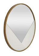 Specchio da Muro Tolosa 80x4x80 cm in MDF e Ferro e Specchio Bianco e Oro      