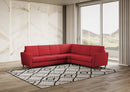Divano Angolare 6 Posti 288x248x85 cm Yasel in Tessuto Rosso
