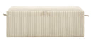 Panca con Contenitore Goteborg 113x41x44 cm in MDF e Spugna e Poliestere Bianco      