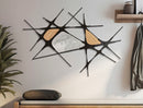 Pannello da Muro Absy 114x2x80 cm in Ferro e MDF Nero e Marrone      
