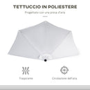 Ombrellone da Giardino a Mezzaluna 260x135x230H cm Bianco  