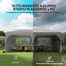 Gazebo Pieghevole 3x6 m con Pareti e Altezza Regolabile Protezione UV 50+ Grigio Chiaro      
