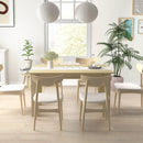 Tavolo da Pranzo Moderno per 6 Persone max 140x89,5x75 cm in Truciolato Bianco e color Rovere