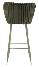 Sgabello Bar Alaska B Verde Set 2 Pz 55x58x106 cm in Compensato e Spugna e Ferro e Poliestere Verde      