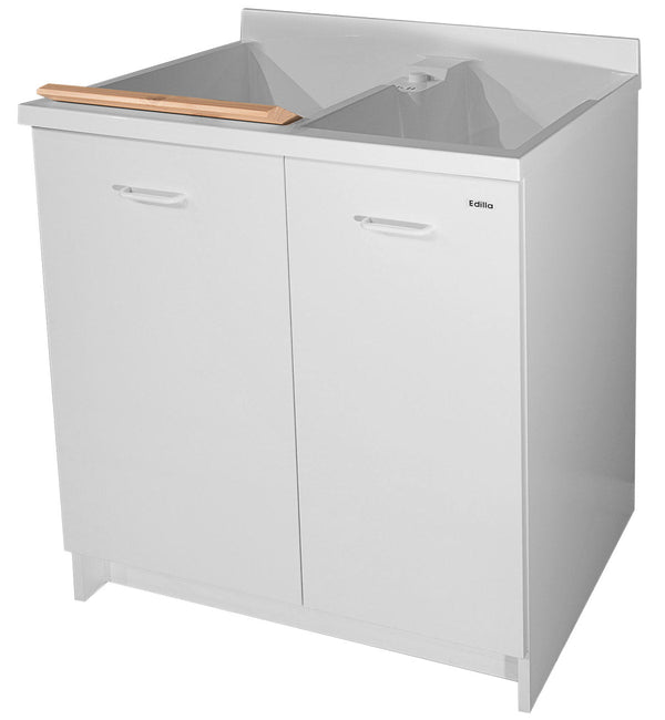Mobile Lavatoio 80x60x85cm 2 Ante 2 Vasche Asse in Legno Montegrappa Edilla Bianco con Cesto prezzo