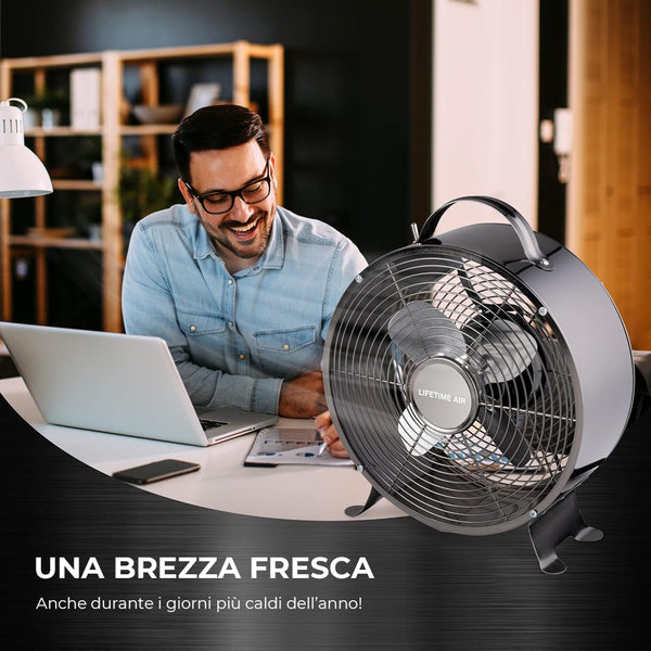prezzo Ventilatore da Tavolo in Metallo Pala da 20cm Potenza 20 W 2 Livelli di Velocità