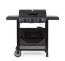 Barbecue a Gas 3 Bruciatori 109,5x51x98,7h cm Accensione Piezoelettrica in Acciaio Louis Nero