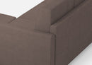 Divano 2 Posti con Pouf 138x155x85 cm Karay in Tessuto Talpa