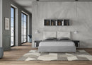Letto Matrimoniale Struttura Cemento con Cuscini in Similpelle Egos Appia Bianco Varie Misure