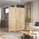 Paravento Separè da Interno 3 Pannelli 120x1,6x170 cm design a spina di pesce Legno Naturale 