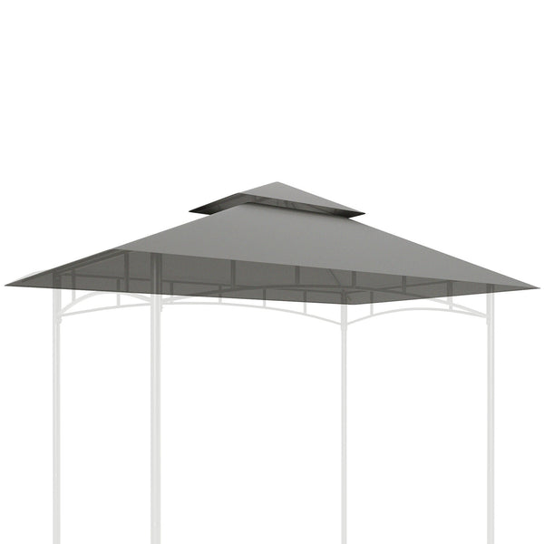 online Copertura per Gazebo da Giardino 244x152 cm a 2 Livelli in Poliestere 160gsm Grigio Chiaro