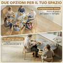 Tavolo Pieghevole 2-6 Persone Ø110x76 cm Ali Pieghevoli Struttura Acciaio Doppia X Grigio Cemento      