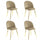 Set 4 Sedie 50x45x80 cm in Tessuto Vellutato Piedi Oro Tortora