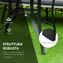 Tavolo da Giardino Ø106,5x71 cm in Acciaio e Vetro Nero