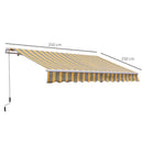 Tenda da Sole Avvolgibile a Braccio a Parete 3,5x2,5m Grigio e Giallo