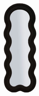 Specchio da Muro Teddy Nero 60x4x160 cm in MDF e Poliestere e Specchio Nero      