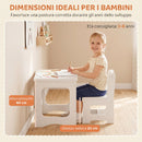 Set Tavolo e Sedia per Bambini 3-6 Anni con Piano Reversibile in Legno Bianco      