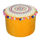 Pouf Tondo Ø40xh30 cm in Velluto Arancione