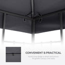 Tetto di Ricambio per Gazebo 3x3m a 2 Livelli e Resistente ai Raggi UV   Grigio Scuro