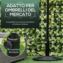 Base per Ombrellone da Giardino Ø45 cm 9,5 Kg in Plastica Effetto Rattan Nero