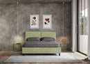 Letto Matrimoniale con Alzata Comoda Imbottito in Microfibra Sleeper Tè Verde Varie Misure