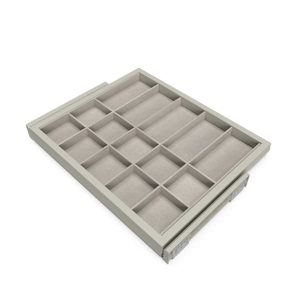 Kit Cassetto Organizzatore e Telaio per Armadio 600 mm in Alluminio e Plastica Emuca Grigio Pietra online
