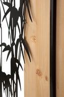 Pannello da Muro Bamboo 58x2x80 cm in Ferro e MDF Nero e Marrone      