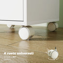 Cassettiera da Ufficio a 6 Cassetti 40x35x63 cm con 4 Ruote e Blocco Bianco      