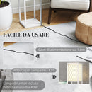 Lampada da Terra 2 in 1 Moderna 26x26x160 cm con 3 Ripiani Attacco E27 in MDF Bianco      