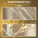 Albero di Natale Artificiale 150 cm 12 Rami con Luci LED 3000K per Interni ed Esterni al Coperto Bianco 