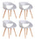 Set 4 Sedie in Polipropilene 45x71x60 cm Gambe in Faggio Fold Bianco