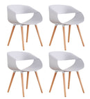 Set 4 Sedie in Polipropilene 45x71x60 cm Gambe in Faggio Fold Bianco
