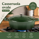 Casseruola Pesante Ø33 cm Pentola Olandese in Ghisa Conservazione Calore  Verde