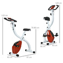 Cyclette Pieghevole Magnetica 8 Livelli Display LCD 97x43x110 cm Rosso 
