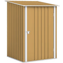 Casetta Box da Giardino Porta Attrezzi 100x104x160 cm con Porta a Battente in Acciaio Galvanizzato Giallo      
