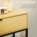Consolle 1 Cassetto 80x30x76 cm  in Legno e Acciaio Legno e Nero