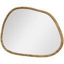 Specchio da Parete Moderno con Bordi Irregolari per Camera e Ingresso 70x50 cm Cornice in Legno 