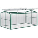 Serra da Giardino Tetto Regolabile 130x70x61 cm in Policarbonato e Alluminio Verde e Trasparente