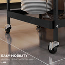 Carrello da Cucina con Cesto Cassetto Estraibile e 3 Ganci 61x32,6x58,5 cm in PP e Metallo Nero