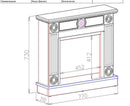 Camino Elettrico da Pavimento 73x77x21 cm Effetto Fiamma 1100W Focus & Dionis Bianco