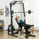 Stazione Fitness Multifunzione 152x105x212 cm in Acciaio Nero