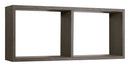 Mensola Rettangolare 2 Scomparti da Parete 70x30x15,5 cm in Fibra di Legno Morgana Rovere Scuro