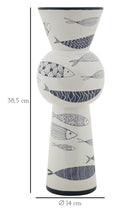 Vaso Ceramica Fish Tall Ø14x38,5 cm in Ceramica Multicolor      